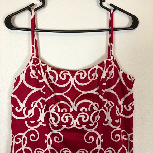 Ann Taylor berry pink scrollwork slip dress 6 - Picture 2 of 5